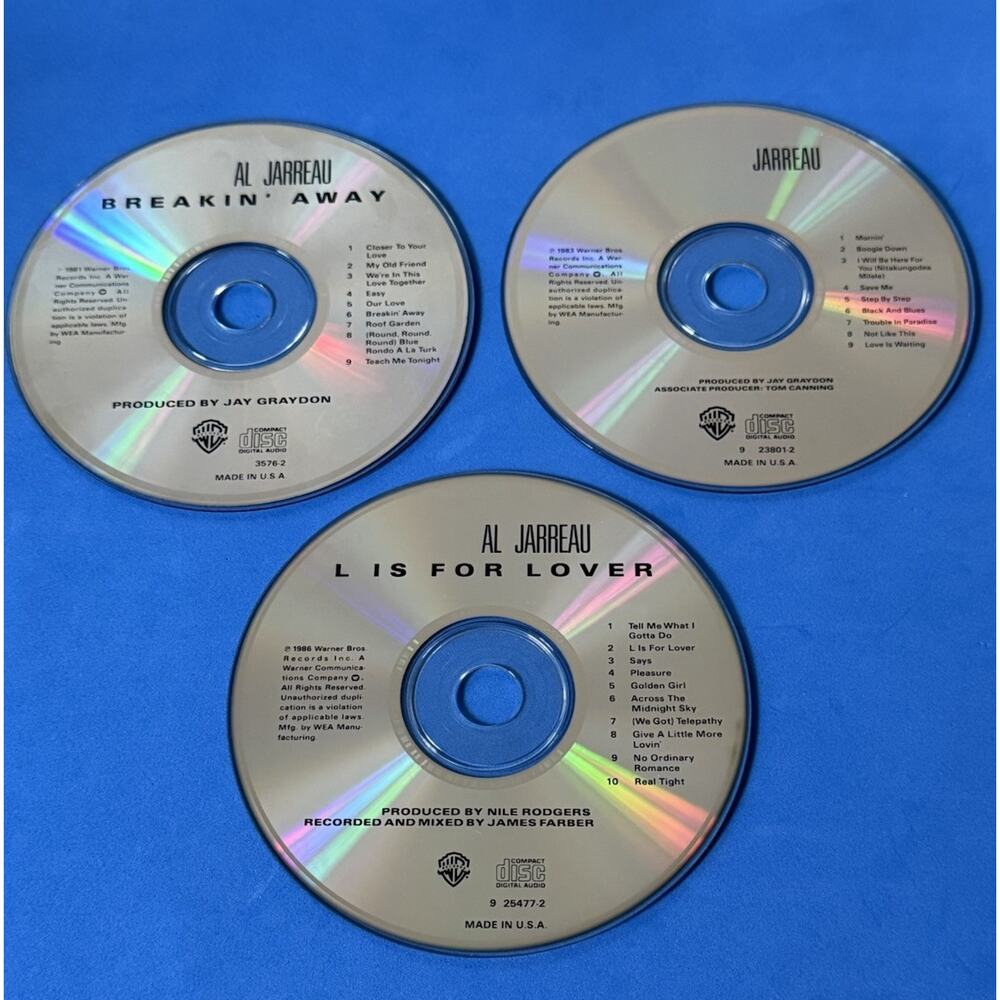 Al Jarreau - 3 CDs - “Breakin’ Away 1981” “Jarreau 1983” “L Is For Lover 1986”